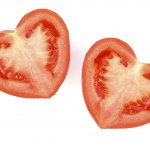Fresh heart-shaped tomato