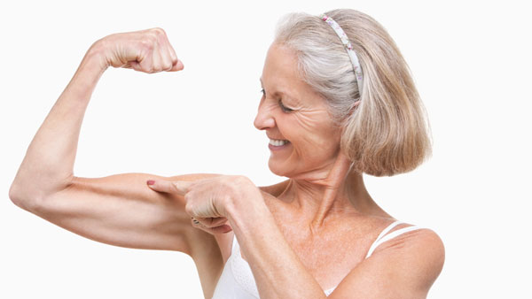 senior woman muscles