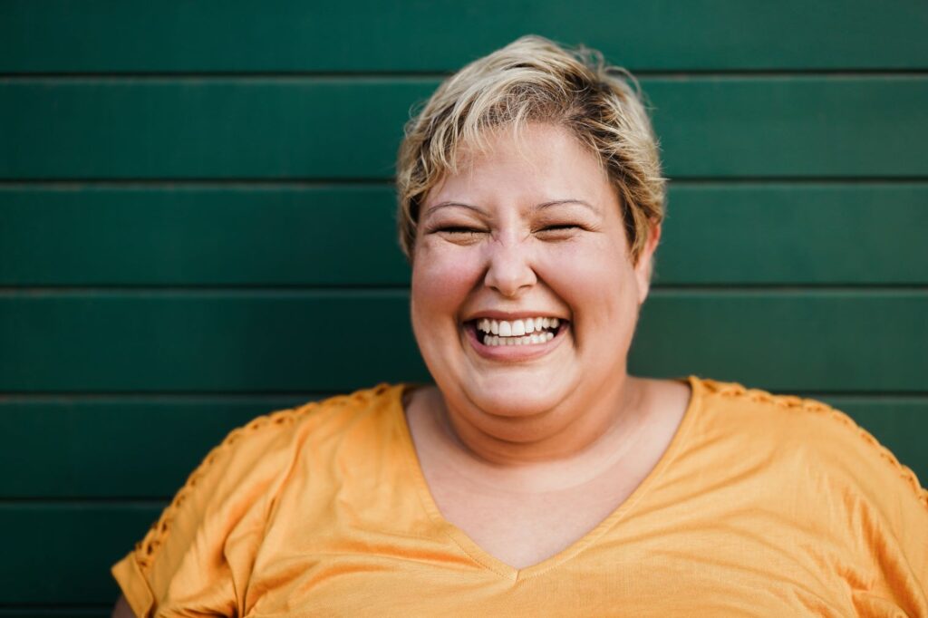 woman smiling